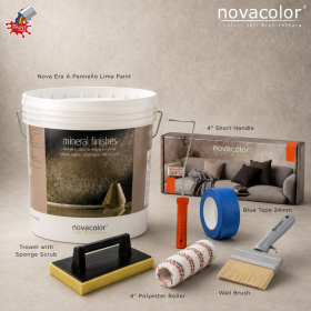 NOVACOLOR LIME PAINT ERA A PENNELLO - COMPLETE APPLICATION SET