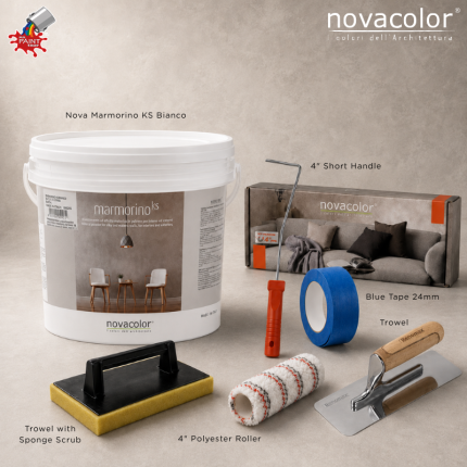 NOVACOLOR MARMORINO KS BIANCO - COMPLETE APPLICATION SET